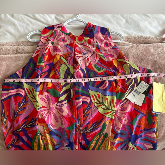 Robbie Bee Tropical Floral Halter Dress 20W - Picture 6 of 6